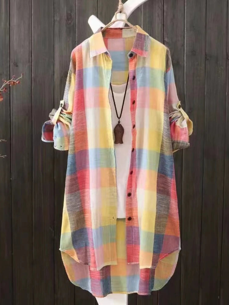 Chic Plaid Cotton Shirt